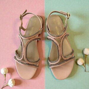 STUART WEITZMAN Samoa Adobe Vachetta Chain Sandals Size 6.5